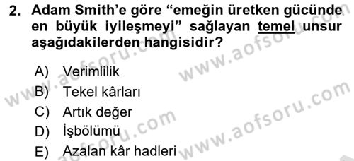 İstihdam ve İşsizlik Dersi 2023 - 2024 Yılı (Final) Dönem Sonu Sınav Soruları 2. Soru