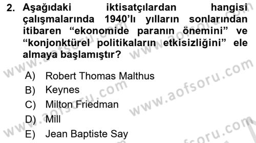 İstihdam ve İşsizlik Dersi 2024 - 2025 Yılı (Final) Dönem Sonu Sınav Soruları 2. Soru