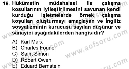 Sendikacılık Dersi 2012 - 2013 Yılı (Vize) Ara Sınav Soruları 16. Soru