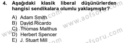 Sendikacılık Dersi 2012 - 2013 Yılı (Final) Dönem Sonu Sınav Soruları 4. Soru
