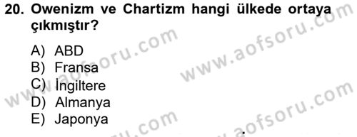 Sendikacılık Dersi 2013 - 2014 Yılı Tek Ders Sınav Soruları 20. Soru