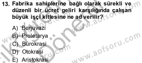 Sendikacılık Dersi 2014 - 2015 Yılı (Vize) Ara Sınav Soruları 13. Soru