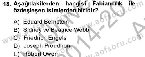 Sendikacılık Dersi 2014 - 2015 Yılı (Vize) Ara Sınav Soruları 18. Soru