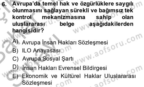 Sendikacılık Dersi 2014 - 2015 Yılı (Vize) Ara Sınav Soruları 6. Soru