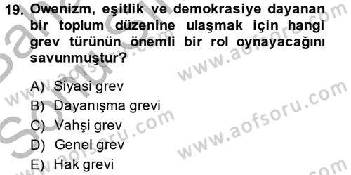 Sendikacılık Dersi 2014 - 2015 Yılı (Final) Dönem Sonu Sınav Soruları 19. Soru
