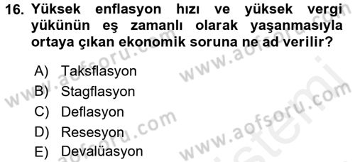 Sendikacılık Dersi 2015 - 2016 Yılı (Vize) Ara Sınav Soruları 16. Soru