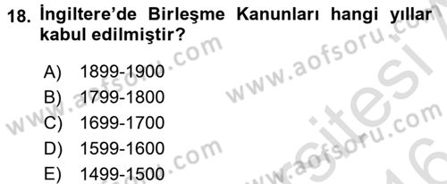 Sendikacılık Dersi 2015 - 2016 Yılı (Final) Dönem Sonu Sınav Soruları 18. Soru