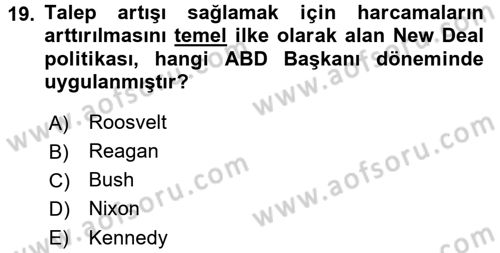 Sendikacılık Dersi 2015 - 2016 Yılı (Final) Dönem Sonu Sınav Soruları 19. Soru