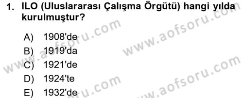 Sendikacılık Dersi 2016 - 2017 Yılı (Vize) Ara Sınav Soruları 1. Soru