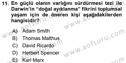 Sendikacılık Dersi 2016 - 2017 Yılı (Vize) Ara Sınav Soruları 11. Soru