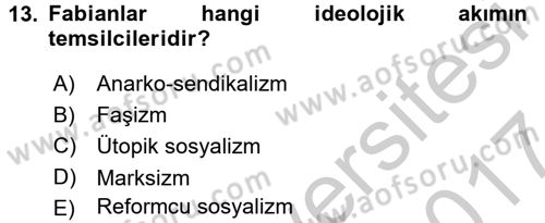 Sendikacılık Dersi 2016 - 2017 Yılı (Vize) Ara Sınav Soruları 13. Soru