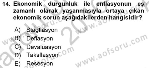 Sendikacılık Dersi 2016 - 2017 Yılı (Vize) Ara Sınav Soruları 14. Soru