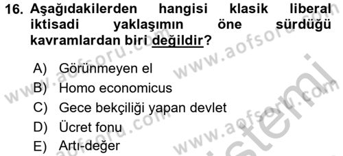 Sendikacılık Dersi 2016 - 2017 Yılı (Vize) Ara Sınav Soruları 16. Soru