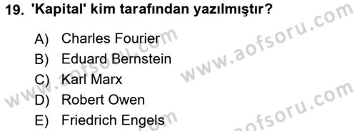Sendikacılık Dersi 2016 - 2017 Yılı (Vize) Ara Sınav Soruları 19. Soru