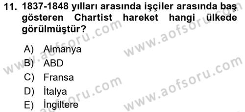 Sendikacılık Dersi 2016 - 2017 Yılı (Final) Dönem Sonu Sınav Soruları 11. Soru