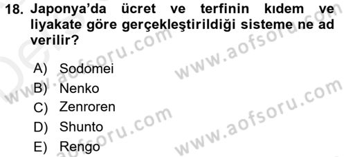 Sendikacılık Dersi 2017 - 2018 Yılı 3 Ders Sınav Soruları 18. Soru