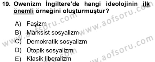 Sendikacılık Dersi 2017 - 2018 Yılı 3 Ders Sınav Soruları 19. Soru