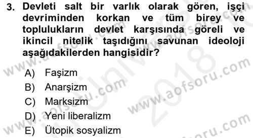 Sendikacılık Dersi 2017 - 2018 Yılı 3 Ders Sınav Soruları 3. Soru