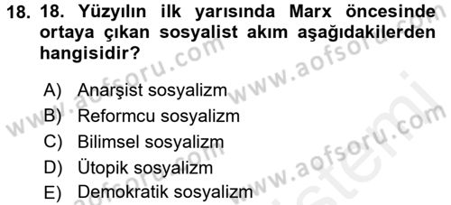 Sendikacılık Dersi 2017 - 2018 Yılı (Vize) Ara Sınav Soruları 18. Soru