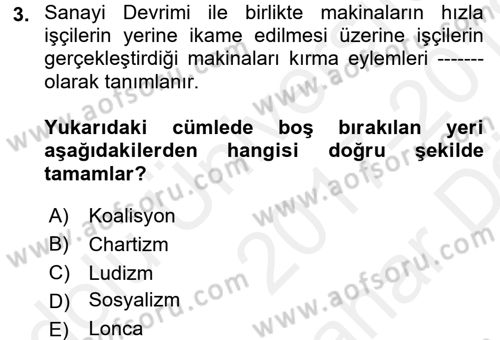 Sendikacılık Dersi 2017 - 2018 Yılı (Vize) Ara Sınav Soruları 3. Soru
