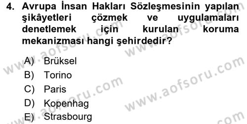 Sendikacılık Dersi 2017 - 2018 Yılı (Vize) Ara Sınav Soruları 4. Soru