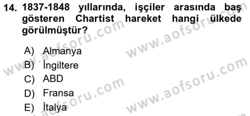 Sendikacılık Dersi 2018 - 2019 Yılı 3 Ders Sınav Soruları 14. Soru