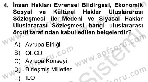 Sendikacılık Dersi 2018 - 2019 Yılı 3 Ders Sınav Soruları 4. Soru