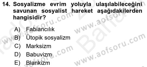 Sendikacılık Dersi 2018 - 2019 Yılı (Vize) Ara Sınav Soruları 14. Soru