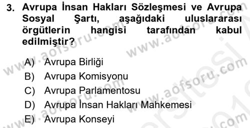 Sendikacılık Dersi 2018 - 2019 Yılı (Vize) Ara Sınav Soruları 3. Soru