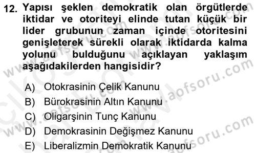 Sendikacılık Dersi 2018 - 2019 Yılı (Final) Dönem Sonu Sınav Soruları 12. Soru