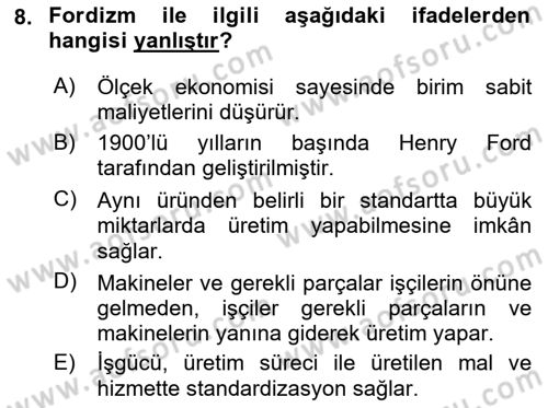 Sendikacılık Dersi 2018 - 2019 Yılı (Final) Dönem Sonu Sınav Soruları 8. Soru