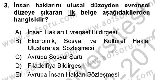 Sendikacılık Dersi 2018 - 2019 Yılı Yaz Okulu Sınav Soruları 3. Soru