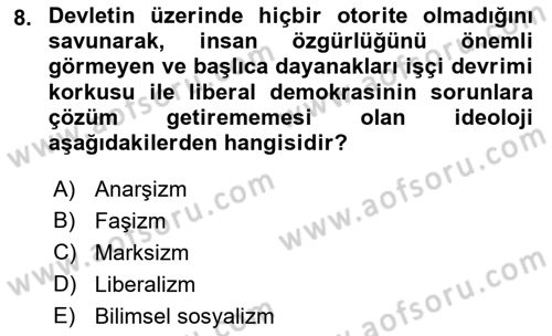 Sendikacılık Dersi 2018 - 2019 Yılı Yaz Okulu Sınav Soruları 8. Soru