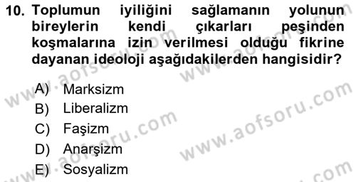 Sendikacılık Dersi 2020 - 2021 Yılı Yaz Okulu Sınav Soruları 10. Soru