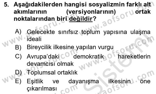 Sendikacılık Dersi 2020 - 2021 Yılı Yaz Okulu Sınav Soruları 5. Soru