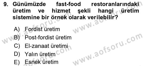 Sendikacılık Dersi 2020 - 2021 Yılı Yaz Okulu Sınav Soruları 9. Soru