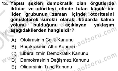 Sendikacılık Dersi 2021 - 2022 Yılı Yaz Okulu Sınav Soruları 13. Soru