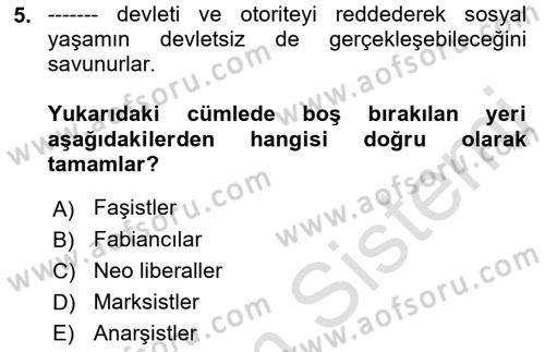 Sendikacılık Dersi 2021 - 2022 Yılı Yaz Okulu Sınav Soruları 5. Soru