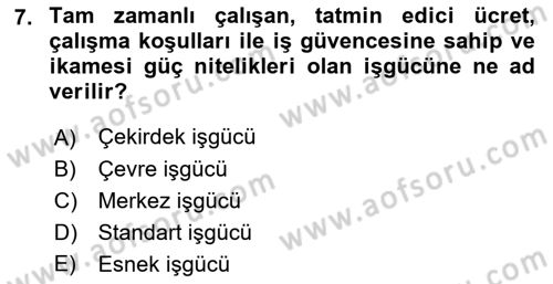 Sendikacılık Dersi 2022 - 2023 Yılı Yaz Okulu Sınav Soruları 7. Soru