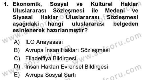 Sendikacılık Dersi 2023 - 2024 Yılı (Vize) Ara Sınav Soruları 1. Soru