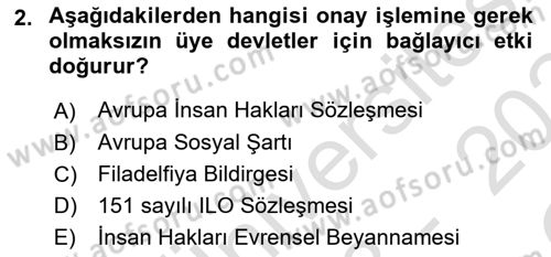 Sendikacılık Dersi 2023 - 2024 Yılı Yaz Okulu Sınav Soruları 2. Soru