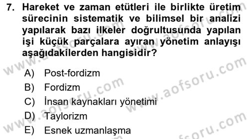 Sendikacılık Dersi 2023 - 2024 Yılı Yaz Okulu Sınav Soruları 7. Soru