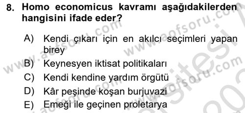 Sendikacılık Dersi 2023 - 2024 Yılı Yaz Okulu Sınav Soruları 8. Soru