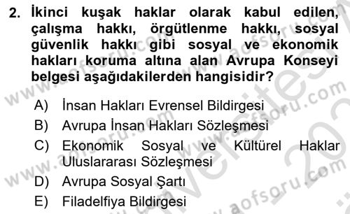 Sendikacılık Dersi 2024 - 2025 Yılı (Vize) Ara Sınav Soruları 2. Soru
