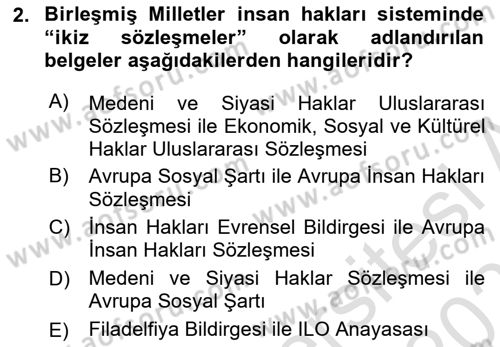 Sendikacılık Dersi 2025 - 2026 Yılı (Vize) Ara Sınav Soruları 2. Soru