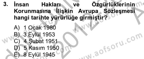 Uluslararası Sosyal Politika Dersi 2012 - 2013 Yılı (Vize) Ara Sınav Soruları 3. Soru