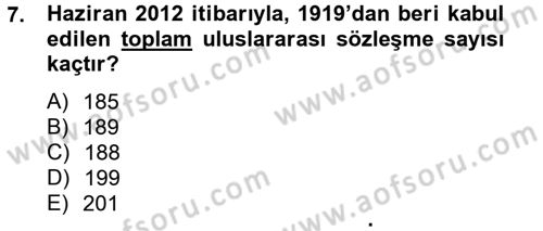 Uluslararası Sosyal Politika Dersi 2012 - 2013 Yılı (Final) Dönem Sonu Sınavı 7. Soru