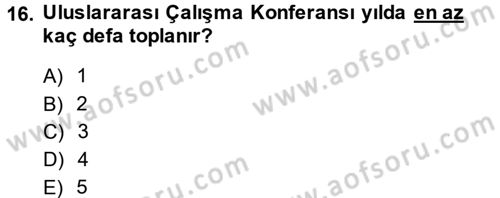 Uluslararası Sosyal Politika Dersi 2014 - 2015 Yılı (Vize) Ara Sınav Soruları 16. Soru