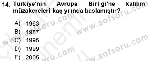 Uluslararası Sosyal Politika Dersi 2015 - 2016 Yılı Tek Ders Sınav Soruları 14. Soru