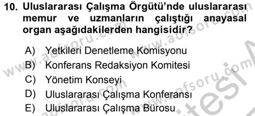 Uluslararası Sosyal Politika Dersi 2016 - 2017 Yılı 3 Ders Sınav Soruları 10. Soru